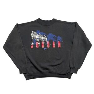 Vintage Nike Jordan Kids Crewneck Sweatshirt Black